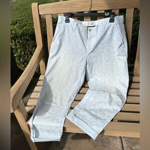 GAP Women’s Floral Chino Pants, Light Blue, Size 12